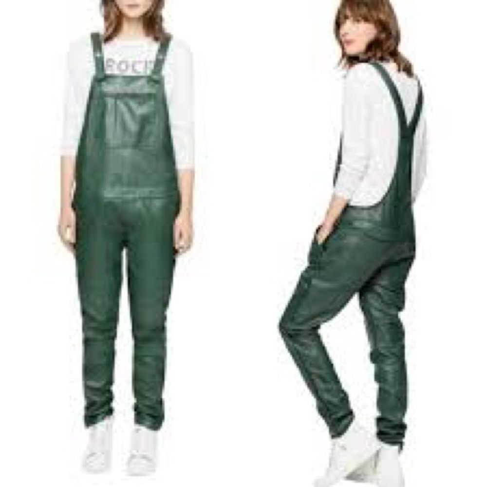 Zadig & Voltaire Green Leather Overalls